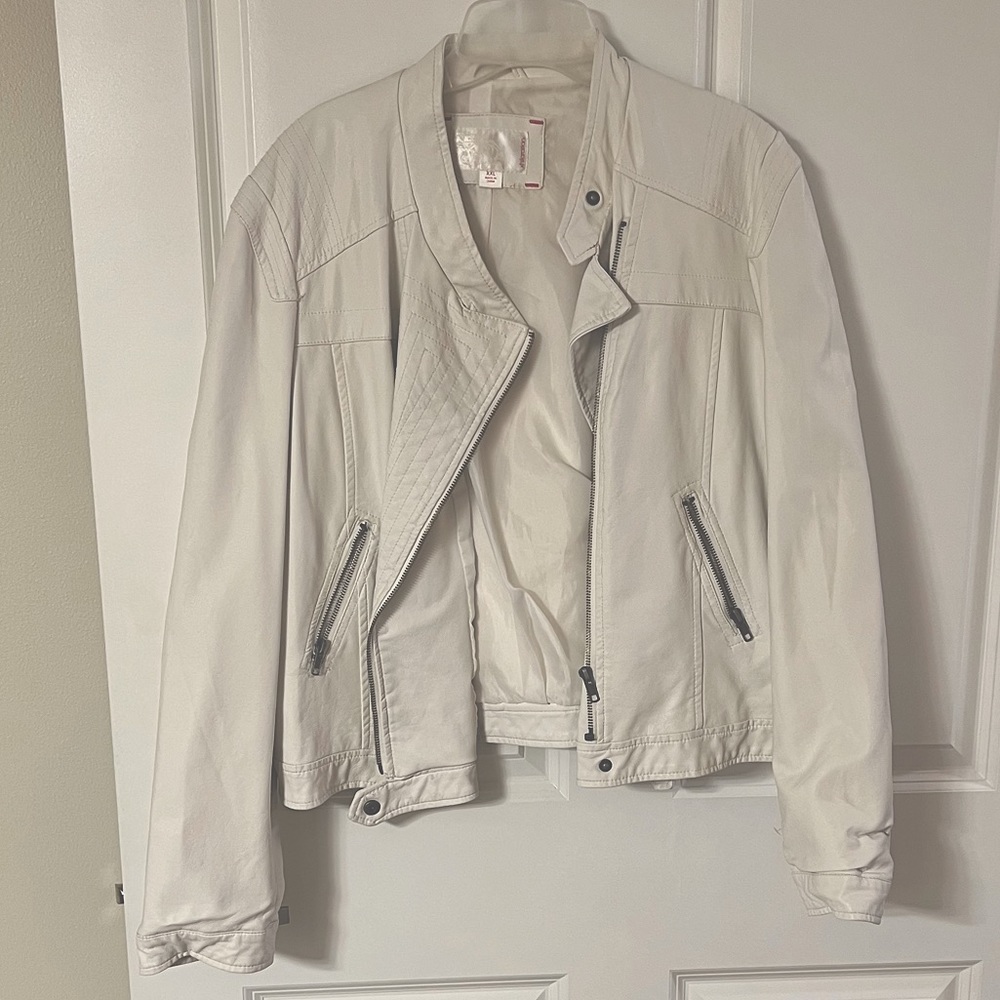 COPY - White leather Moto Style like Jacket